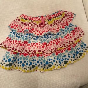 MINI BODEN Girls Splotchy Tiered Ruffle Draw String Skirt
